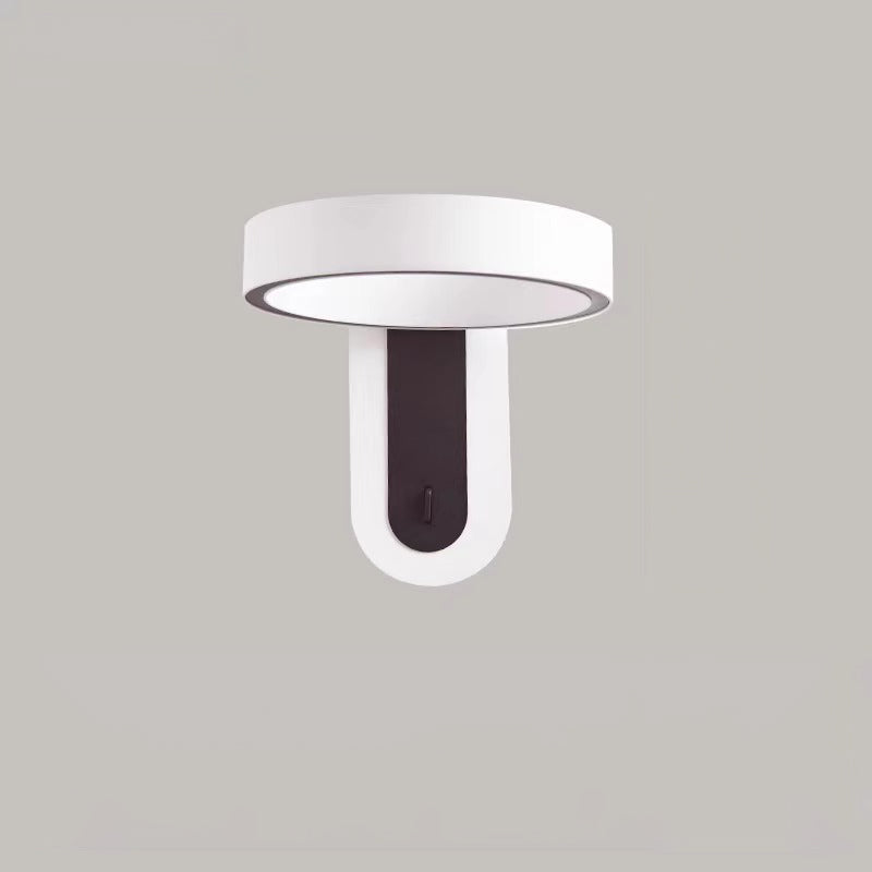 Applique murale LED en fer et aluminium rond de simplicité moderne pour chambre à coucher 