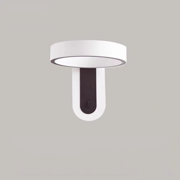 Applique murale LED en fer et aluminium rond de simplicité moderne pour chambre à coucher 