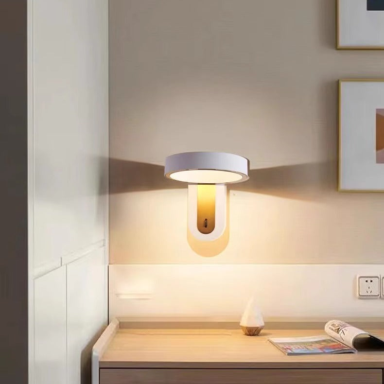 Modern Simplicity Round Iron Aluminum LED Wall Sconce Lamp For Bedroom