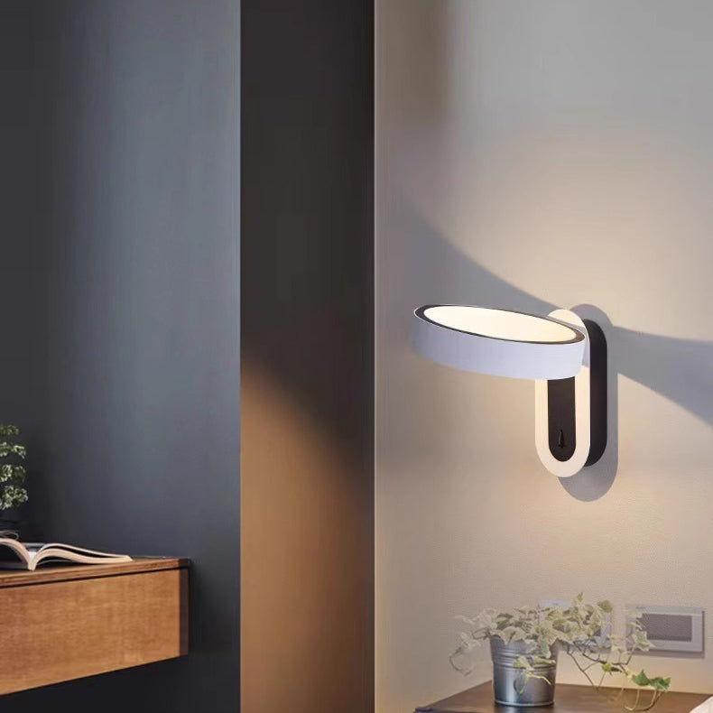 Modern Simplicity Round Iron Aluminum LED Wall Sconce Lamp For Bedroom