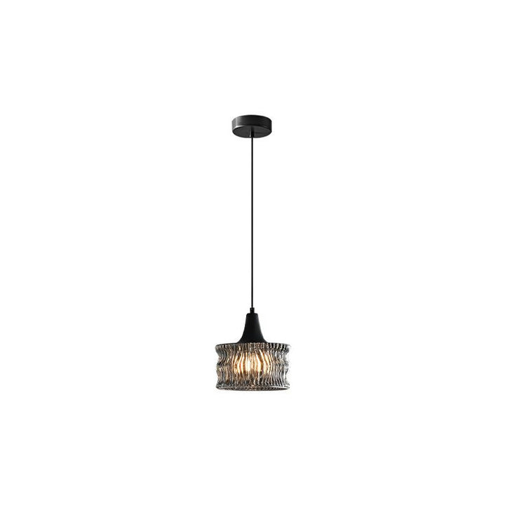 Lustre Suspendu Moderne de Luxe en Aluminium et Verre Cylindrique à 1 Lumière Pour Chambre 