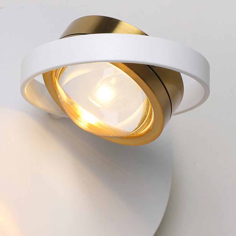 Moderne Schlichtheit Runde Eisen Aluminium LED Wandleuchte Für Schlafzimmer 
