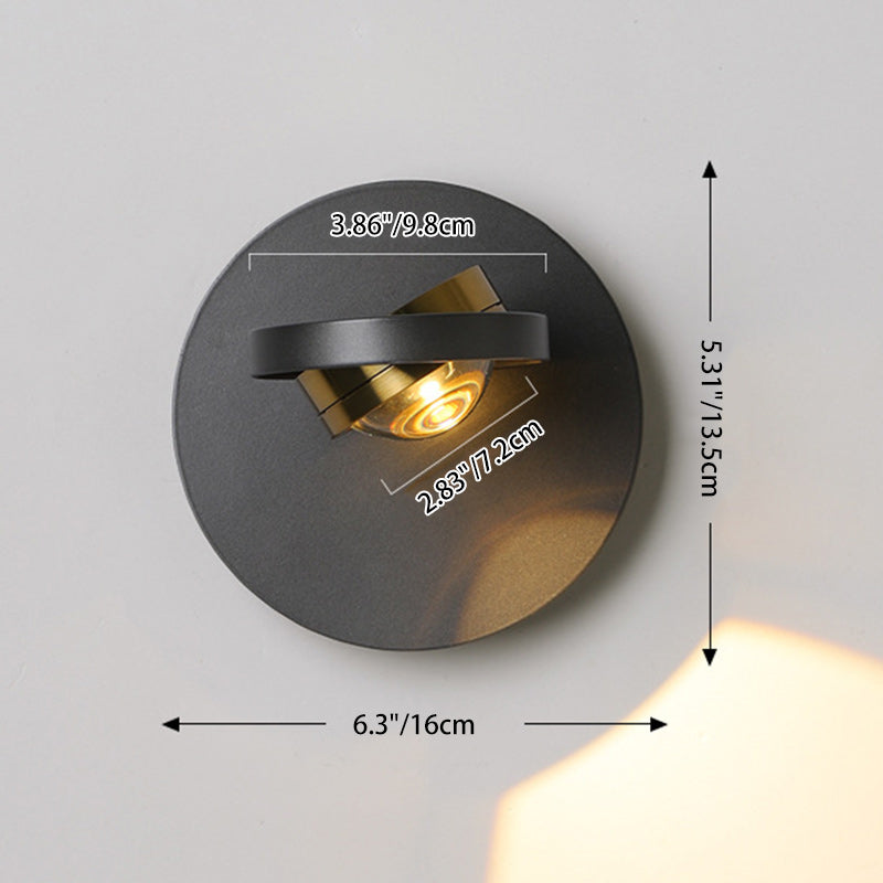 Moderne Schlichtheit Runde Eisen Aluminium LED Wandleuchte Für Schlafzimmer 