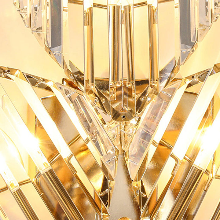Applique murale moderne de luxe en métal carré avec cristal à 1 lumière pour salon 