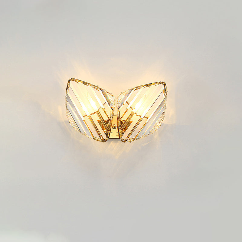 Applique murale moderne de luxe en métal carré avec cristal à 1 lumière pour salon 