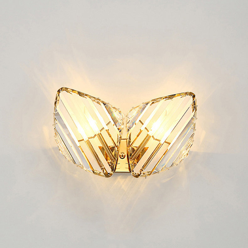 Applique murale moderne de luxe en métal carré avec cristal à 1 lumière pour salon 