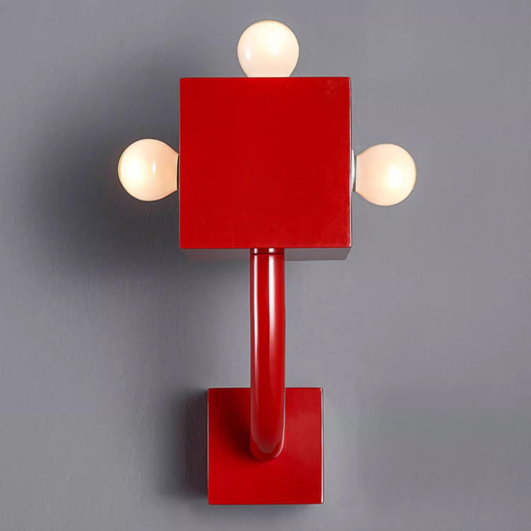 Lámpara Aplique de Pared de 3 Luces de Cubo de Hierro Vintage Tradicional para Dormitorio 
