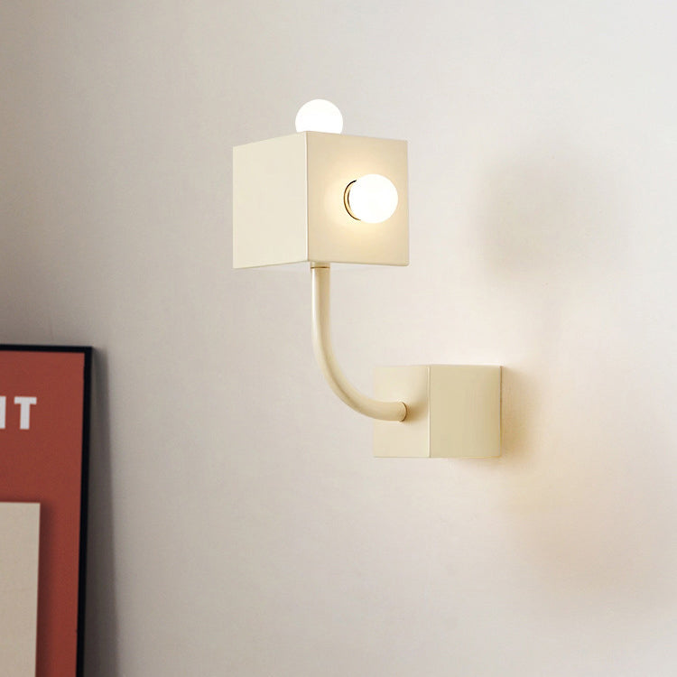Lámpara Aplique de Pared de 3 Luces de Cubo de Hierro Vintage Tradicional para Dormitorio 