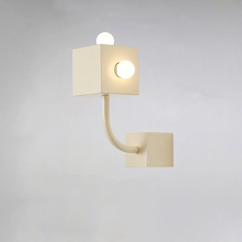Lámpara Aplique de Pared de 3 Luces de Cubo de Hierro Vintage Tradicional para Dormitorio 