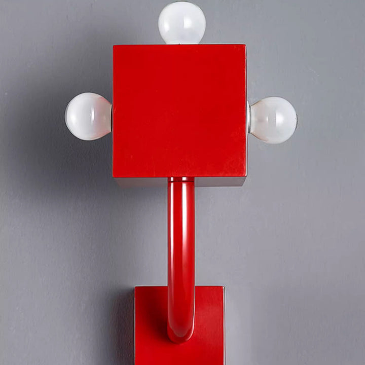 Lámpara Aplique de Pared de 3 Luces de Cubo de Hierro Vintage Tradicional para Dormitorio 