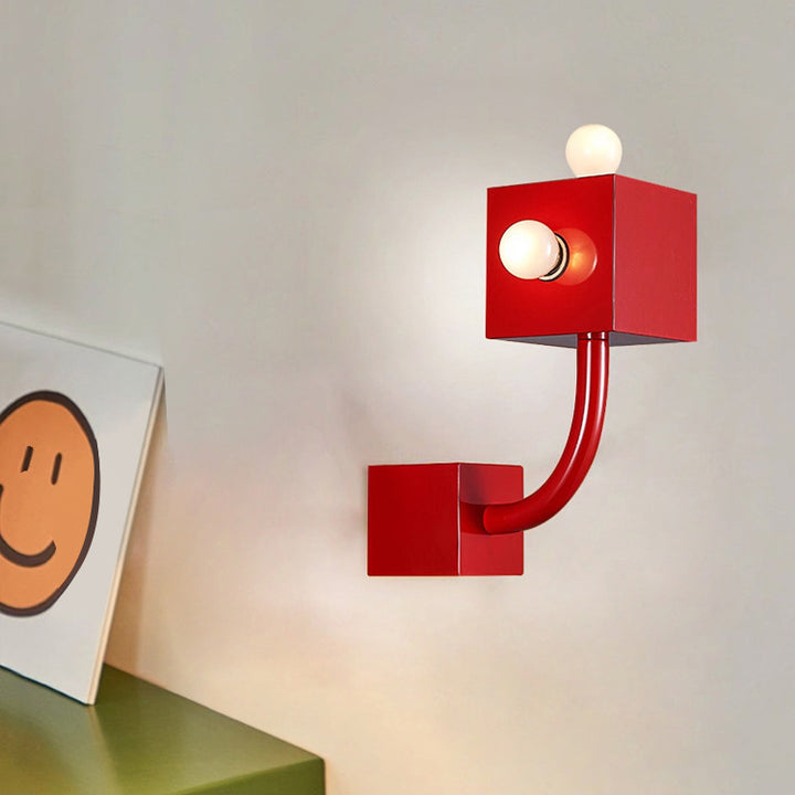 Lámpara Aplique de Pared de 3 Luces de Cubo de Hierro Vintage Tradicional para Dormitorio 