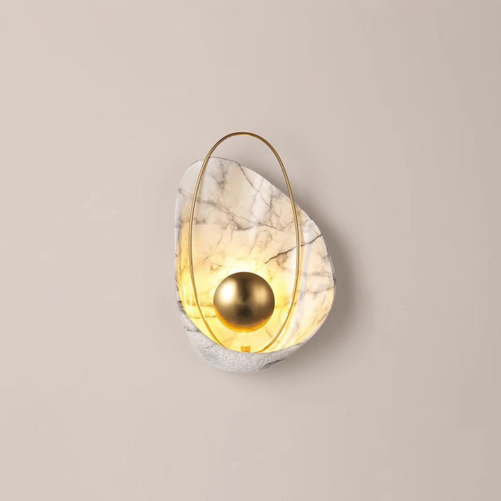 Applique murale LED en résine ovale contemporaine créative avec coquillage et fer pour salon 