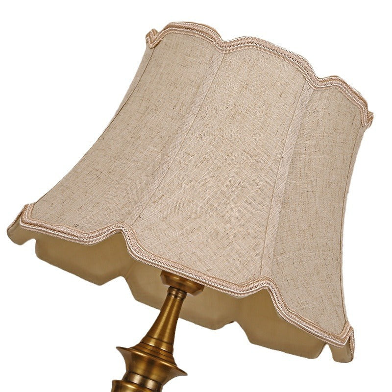 Lampe de Table Contemporaine en Métal Conique Nordique avec Cristal et Tissu à 1 Lumière pour Chambre 