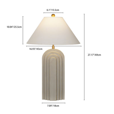 Moderne Einfachheit Kegelstumpf Kegel Harz Stoff Metall 1-Licht Tischlampe Für Schlafzimmer 