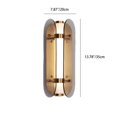 Lámpara de pared LED de vidrio de cobre ovalada Art Deco moderna para sala de estar 