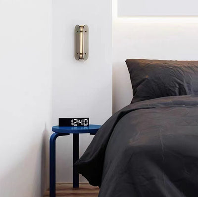 Lámpara de pared LED de vidrio de cobre ovalada Art Deco moderna para sala de estar 