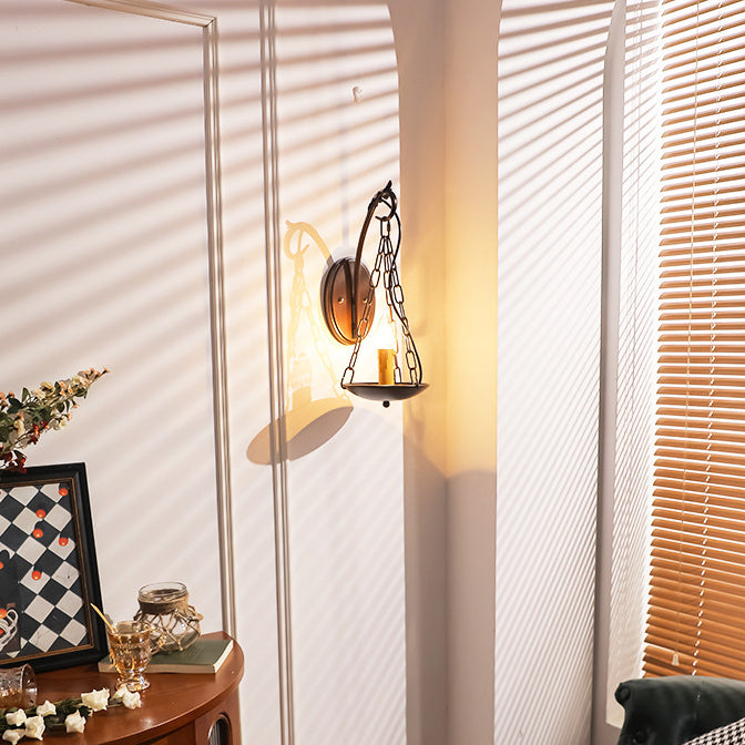 Lámpara Aplique de Pared de 1 Luz de Hierro Vintage Tradicional para Pasillo 
