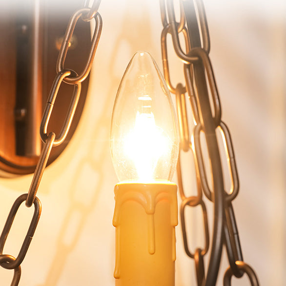 Lámpara Aplique de Pared de 1 Luz de Hierro Vintage Tradicional para Pasillo 