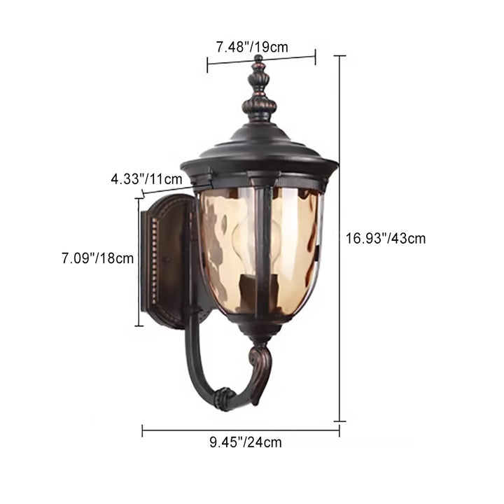 Aplique de pared de 1 luz con vidrio de aluminio nórdico contemporáneo para patio exterior 