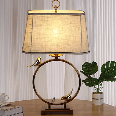 Traditionelle chinesische Tischlampe aus kreisförmigem Kupfermetall mit einem Licht für das Schlafzimmer 
