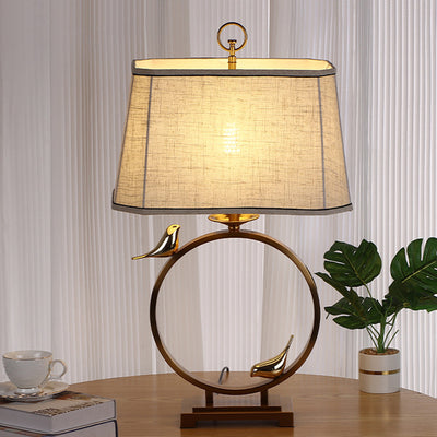 Traditionelle chinesische Tischlampe aus kreisförmigem Kupfermetall mit einem Licht für das Schlafzimmer 