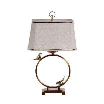 Traditionelle chinesische Tischlampe aus kreisförmigem Kupfermetall mit einem Licht für das Schlafzimmer 