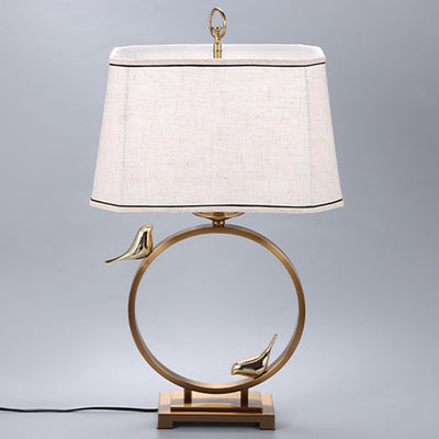 Traditionelle chinesische Tischlampe aus kreisförmigem Kupfermetall mit einem Licht für das Schlafzimmer 