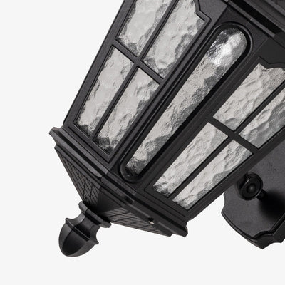 Lámpara de Aplique de Pared de 1 Luz de Vidrio de Aluminio Impermeable de Linterna Europea Tradicional para Patio Exterior 