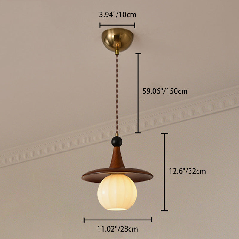 Traditionelle französische Kürbis-Globus-Eisen-Massivholz-Glas 1/3 Licht Kronleuchter Insel Licht für Esszimmer 