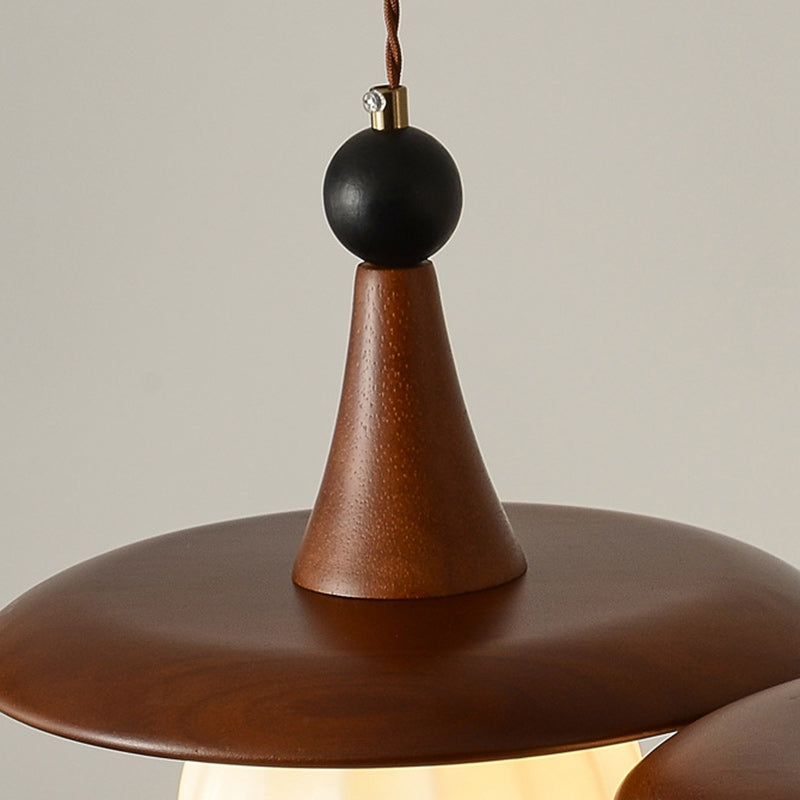 Traditionelle französische Kürbis-Globus-Eisen-Massivholz-Glas 1/3 Licht Kronleuchter Insel Licht für Esszimmer 