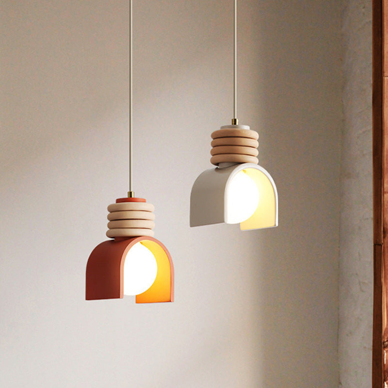 Modern Simplicity Resin Iron Sphere 1-Light Pendant Light For Bedroom