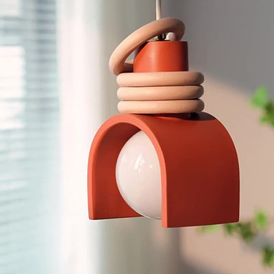 Modern Simplicity Resin Iron Sphere 1-Light Pendant Light For Bedroom