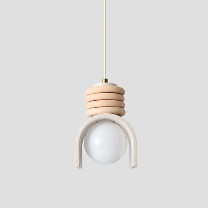 Modern Simplicity Resin Iron Sphere 1-Light Pendant Light For Bedroom