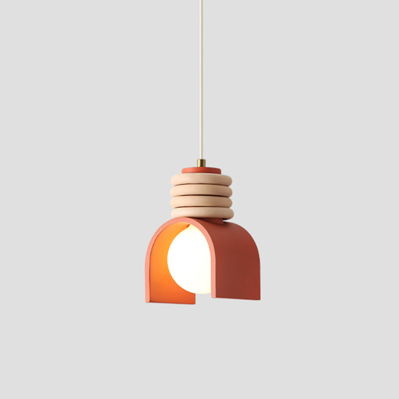 Modern Simplicity Resin Iron Sphere 1-Light Pendant Light For Bedroom