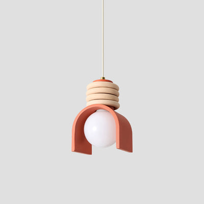 Modern Simplicity Resin Iron Sphere 1-Light Pendant Light For Bedroom