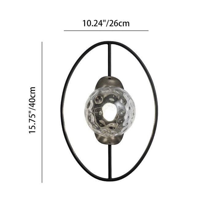Contemporary Nordic Oval Iron 1-Light Wall Sconce Lamp For Living Room