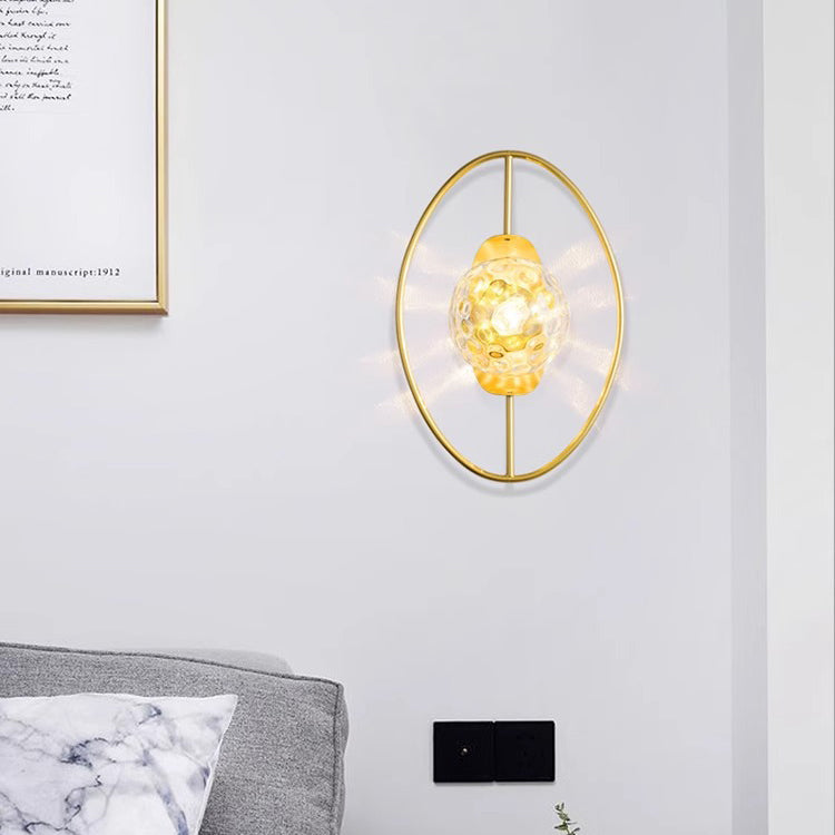 Contemporary Nordic Oval Iron 1-Light Wall Sconce Lamp For Living Room