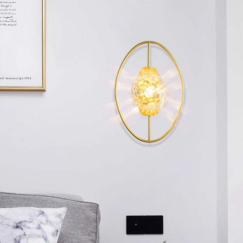 Contemporary Nordic Oval Iron 1-Light Wall Sconce Lamp For Living Room