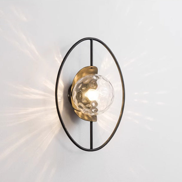 Contemporary Nordic Oval Iron 1-Light Wall Sconce Lamp For Living Room