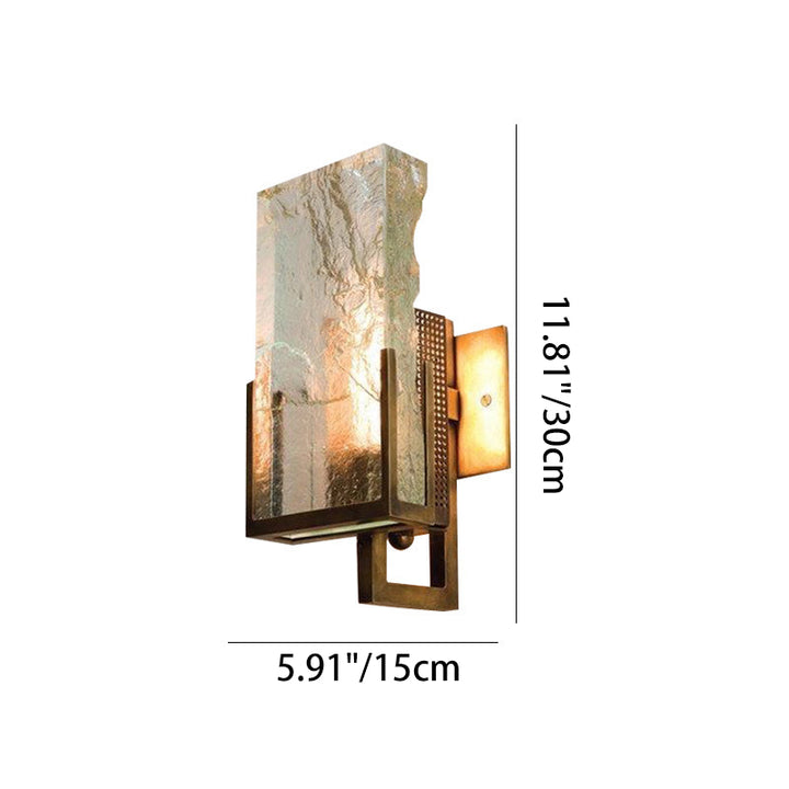 Applique Murale Moderne de Luxe Rectangulaire en Fer avec Cristal à 1 Lumière pour Chambre 