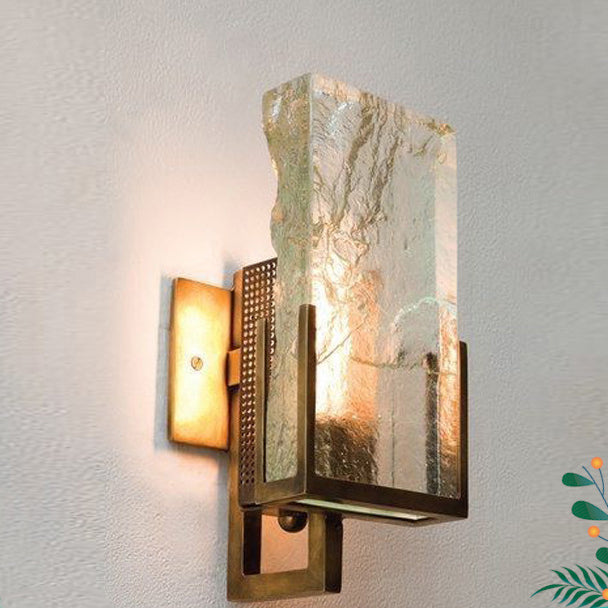 Applique Murale Moderne de Luxe Rectangulaire en Fer avec Cristal à 1 Lumière pour Chambre 