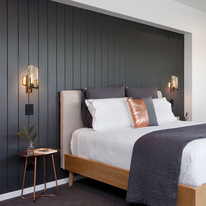 Applique Murale Moderne de Luxe Rectangulaire en Fer avec Cristal à 1 Lumière pour Chambre 