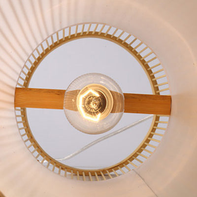Lámpara Colgante de Bambú Cilíndrica Tradicional China de 1 Luz para Sala de Estar 