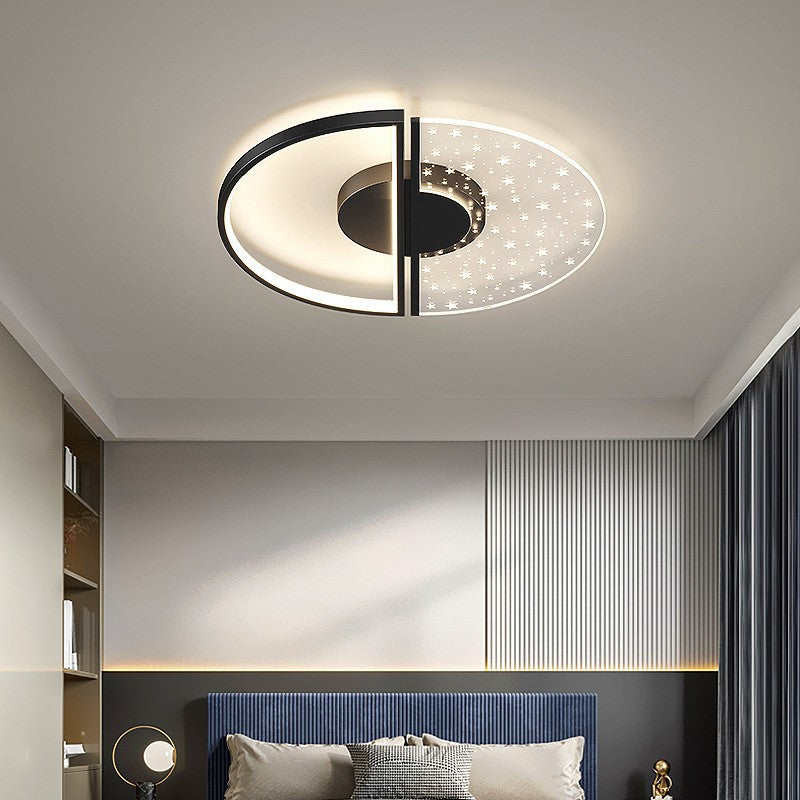 Zeitgenössische nordische runde Eisen-Glas-LED-Halbeinbau-Deckenleuchte für das Schlafzimmer 