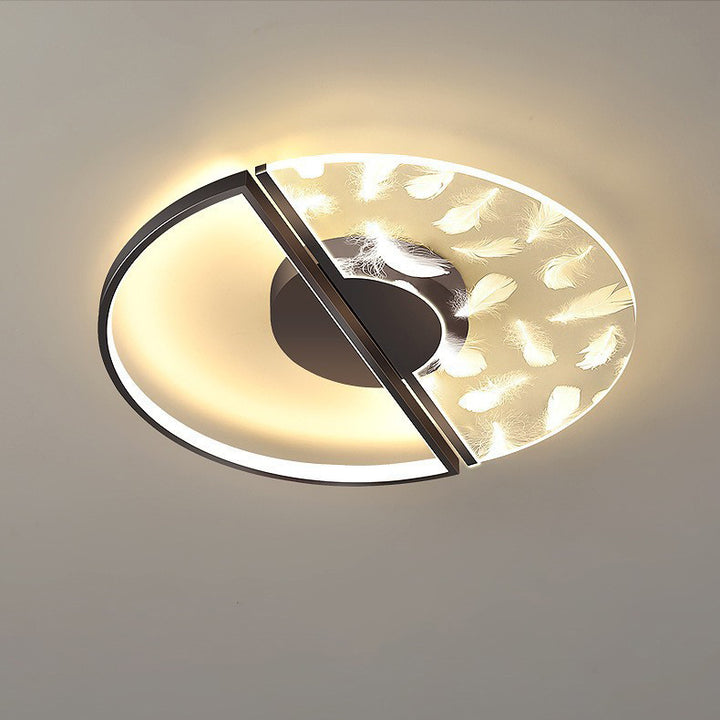 Zeitgenössische nordische runde Eisen-Glas-LED-Halbeinbau-Deckenleuchte für das Schlafzimmer 