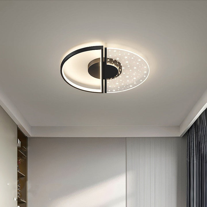 Zeitgenössische nordische runde Eisen-Glas-LED-Halbeinbau-Deckenleuchte für das Schlafzimmer 