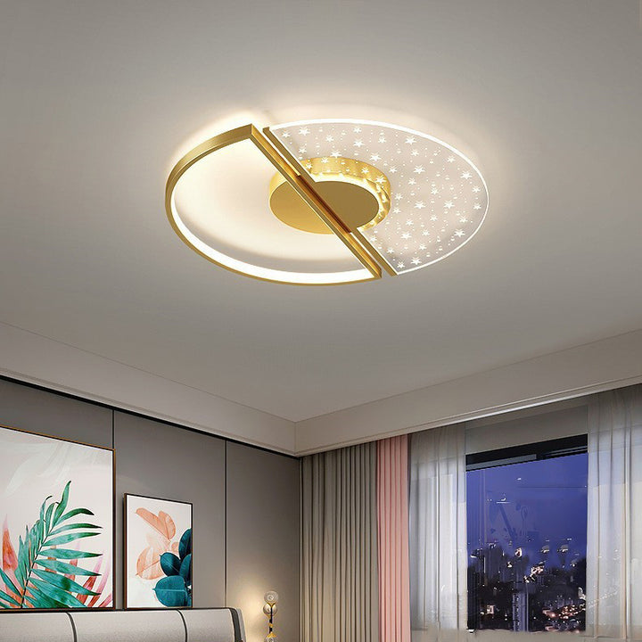 Zeitgenössische nordische runde Eisen-Glas-LED-Halbeinbau-Deckenleuchte für das Schlafzimmer 