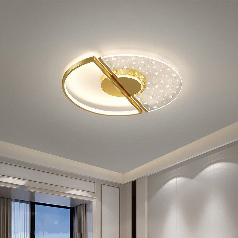 Zeitgenössische nordische runde Eisen-Glas-LED-Halbeinbau-Deckenleuchte für das Schlafzimmer 
