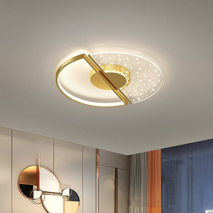 Zeitgenössische nordische runde Eisen-Glas-LED-Halbeinbau-Deckenleuchte für das Schlafzimmer 