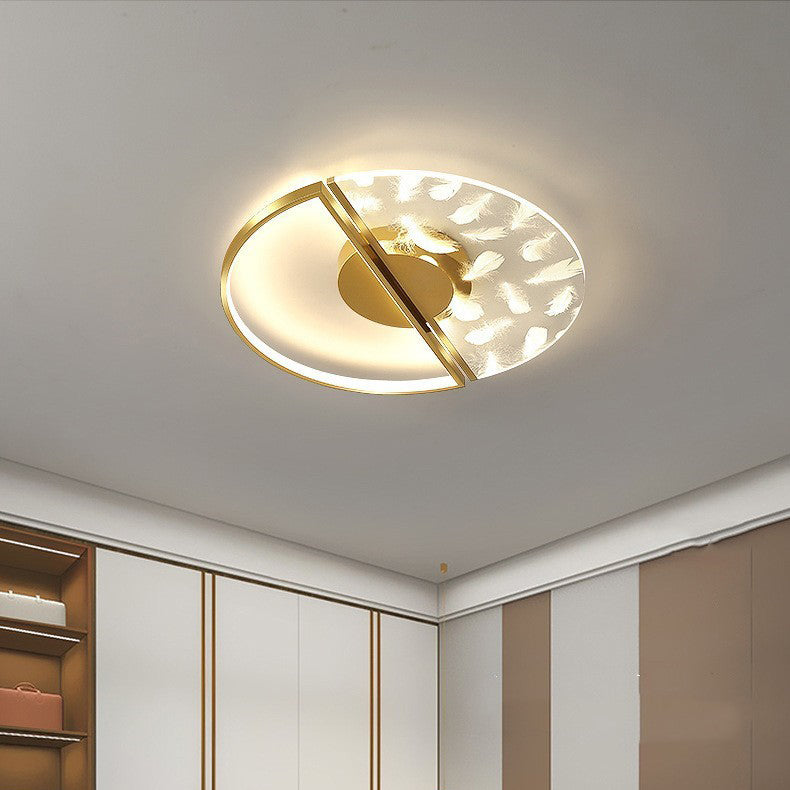 Zeitgenössische nordische runde Eisen-Glas-LED-Halbeinbau-Deckenleuchte für das Schlafzimmer 
